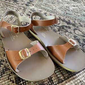 Salt Water Sandals by Hoy Tan Leather Kids Sandals, Size 2